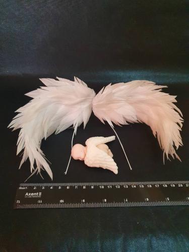 Набір прикрас на хрещення. Фігурка Немовля з крилами. Вафельні крила.